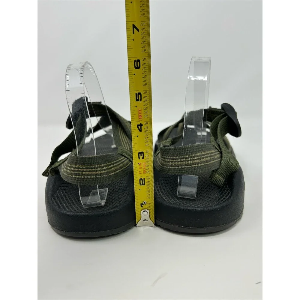 Chaco Z/1 Classic Sport Sandals Men's Olive Green Striped Adjustable Size 9